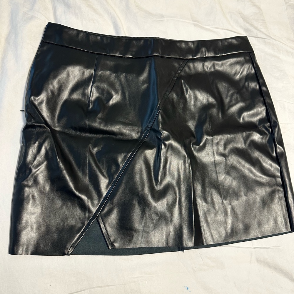Faux leather skirt